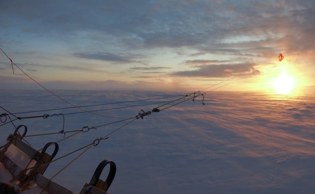 Atardecer desde el trineo.