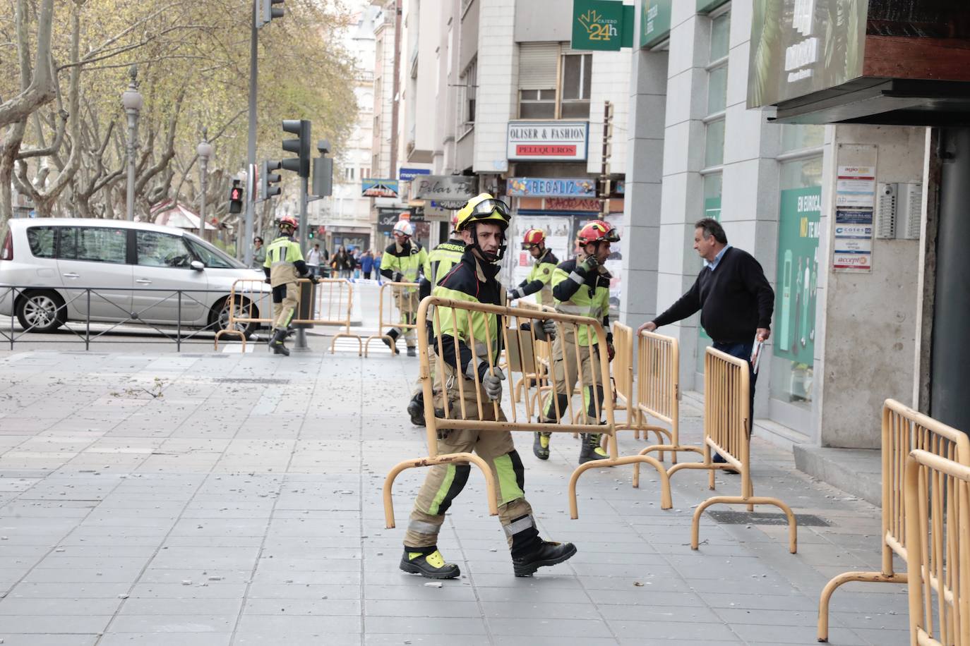 Fotos: Caída de cascotes en el Paseo de Zorrilla de Valladolid