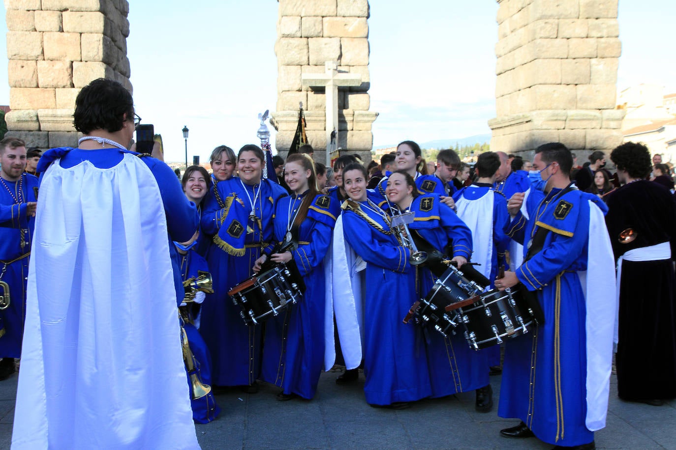 Un momento del desfile de bandas de cornetas y tambores. 