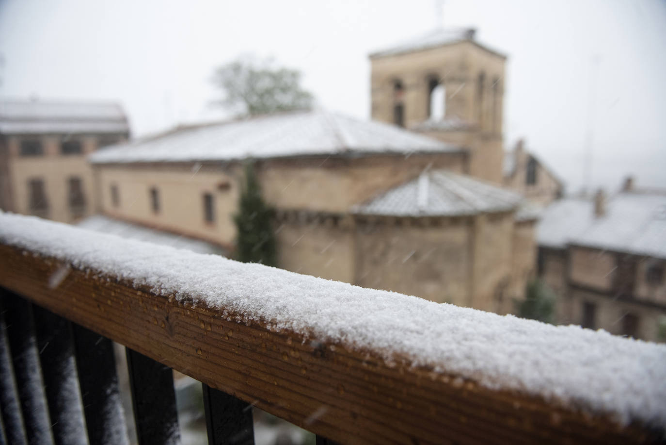 Nevada en Segovia este miércoles.