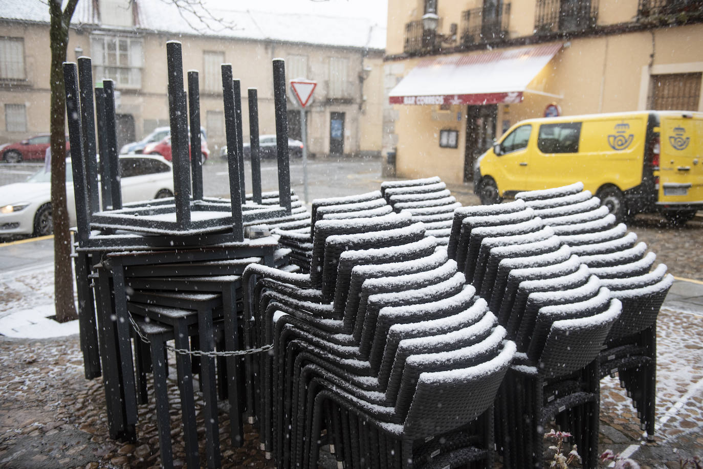 Nevada en Segovia este miércoles.