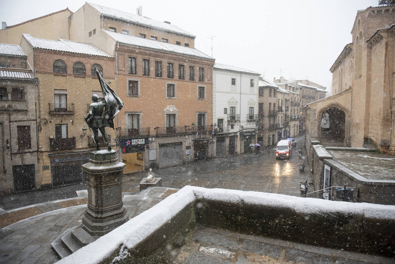 Nevada en Segovia este miércoles.