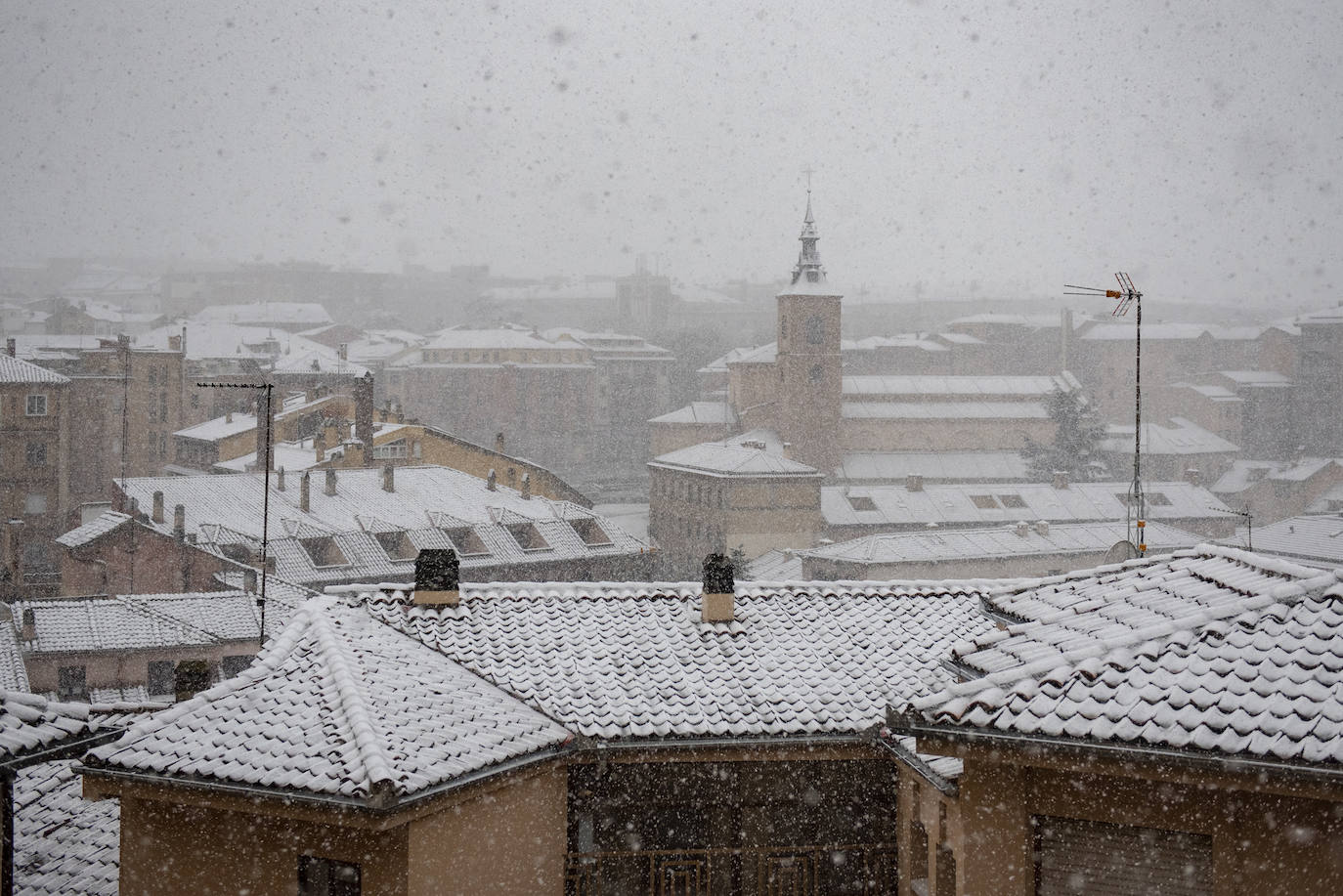 Nevada en Segovia este miércoles.