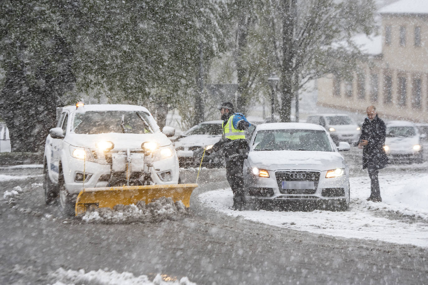 Nevada en Segovia este miércoles.