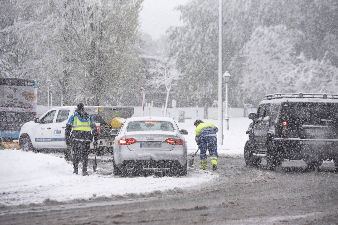Nevada en Segovia este miércoles.