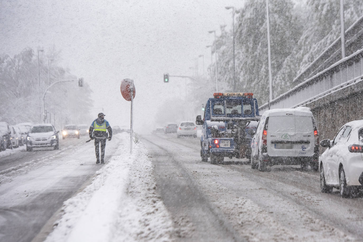 Nevada en Segovia este miércoles.
