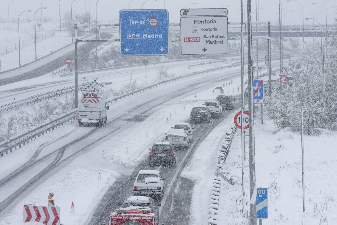 Nevada en Segovia este miércoles.
