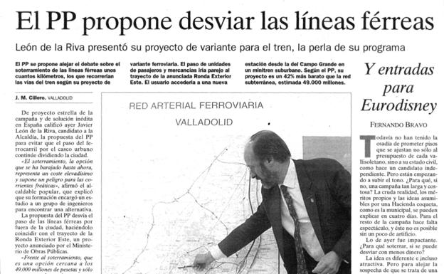 'El PP propone desviar las líneas férreas.' El Norte de Castilla, 15 de diciembre de 1990.