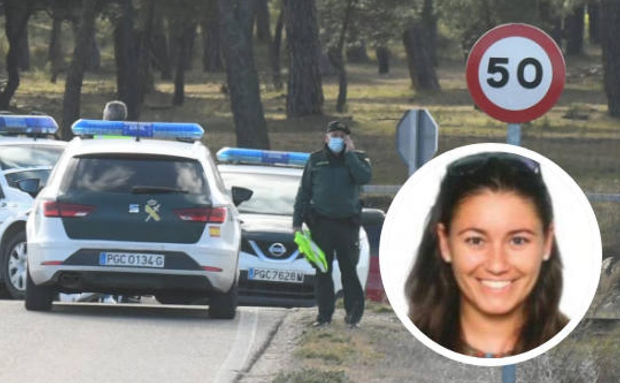 Agentes de la Guardia Civil en el lugar donde apareció el cuerpo de la joven.