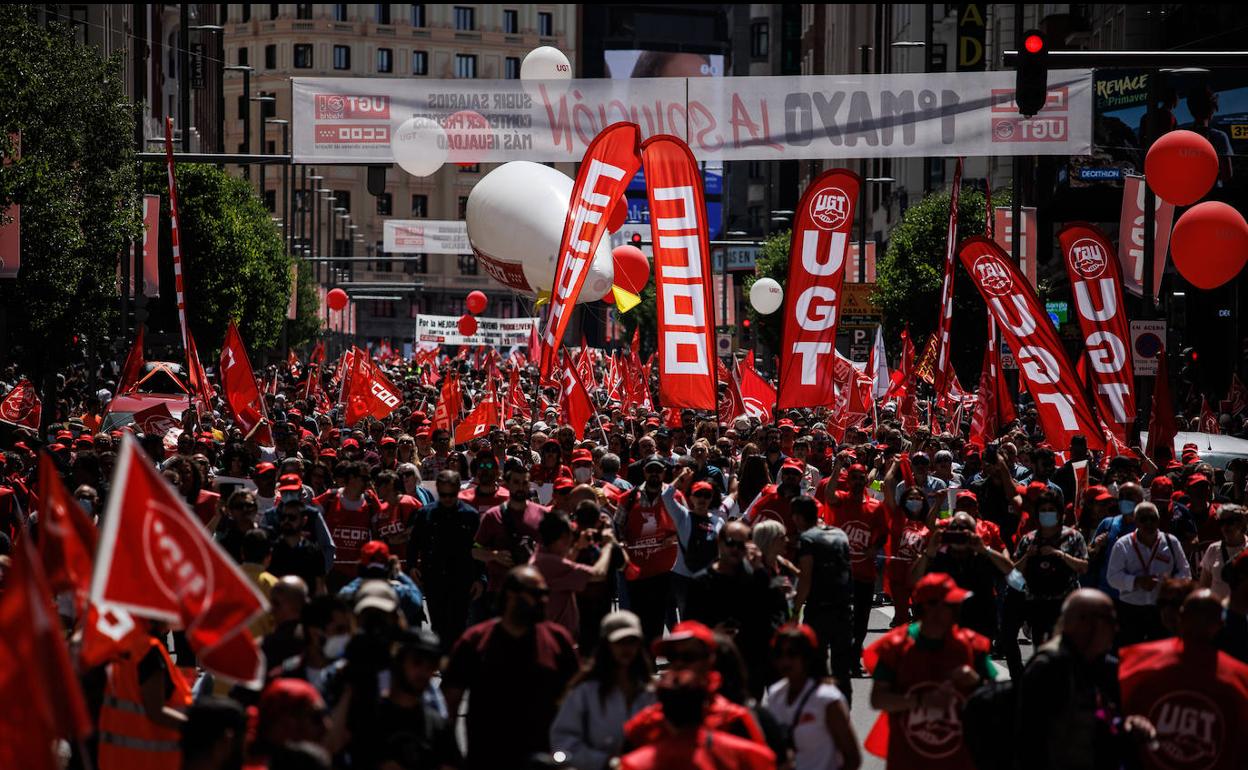 Manifestación ayer en Madrid. 