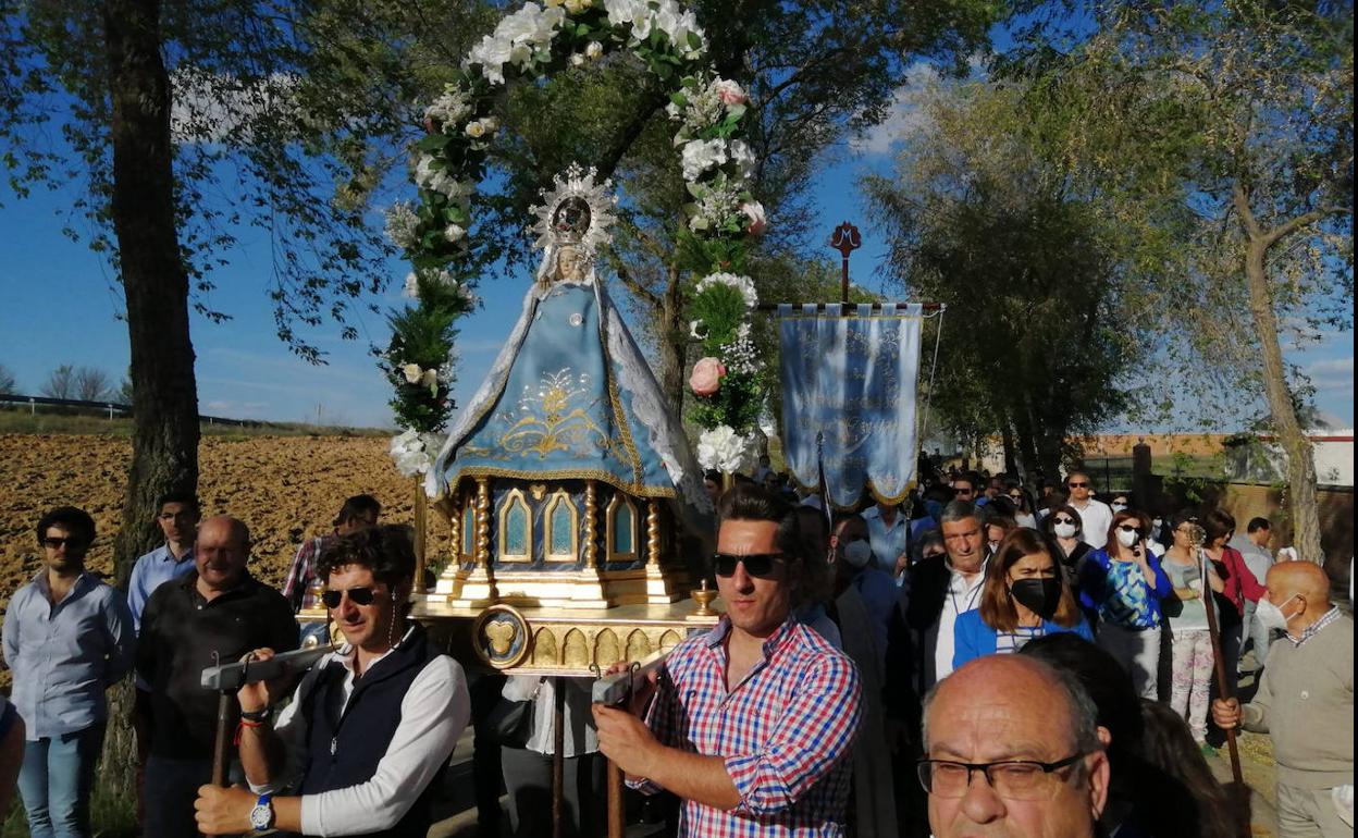 Bajada de la virgen de la Castita en Alaejos.