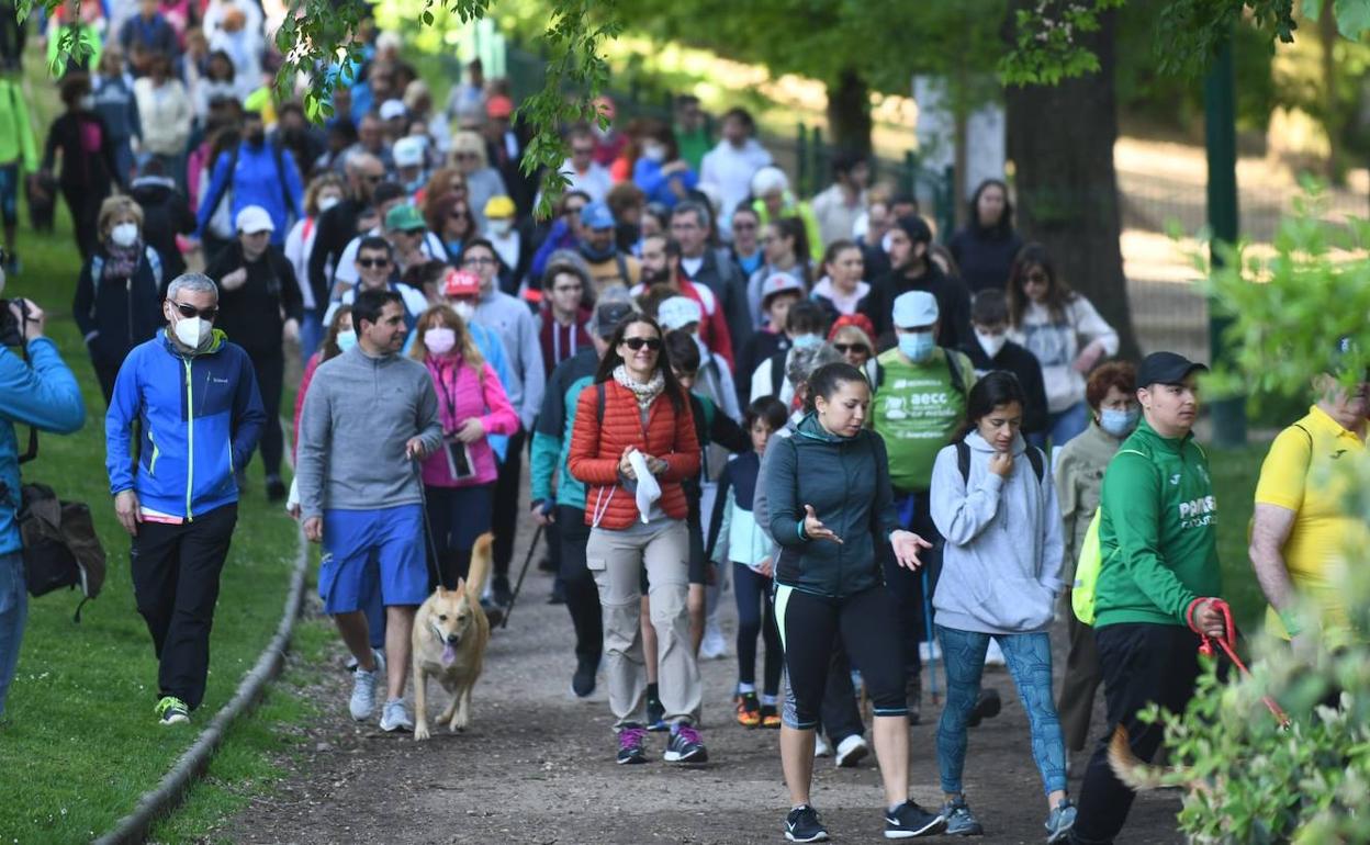 Varios andarines en los primeros metros del recorrido de la 45 Marcha Asprona. 