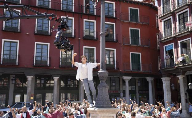 Rodaje en la Plaza Mayor de Valladolid. 