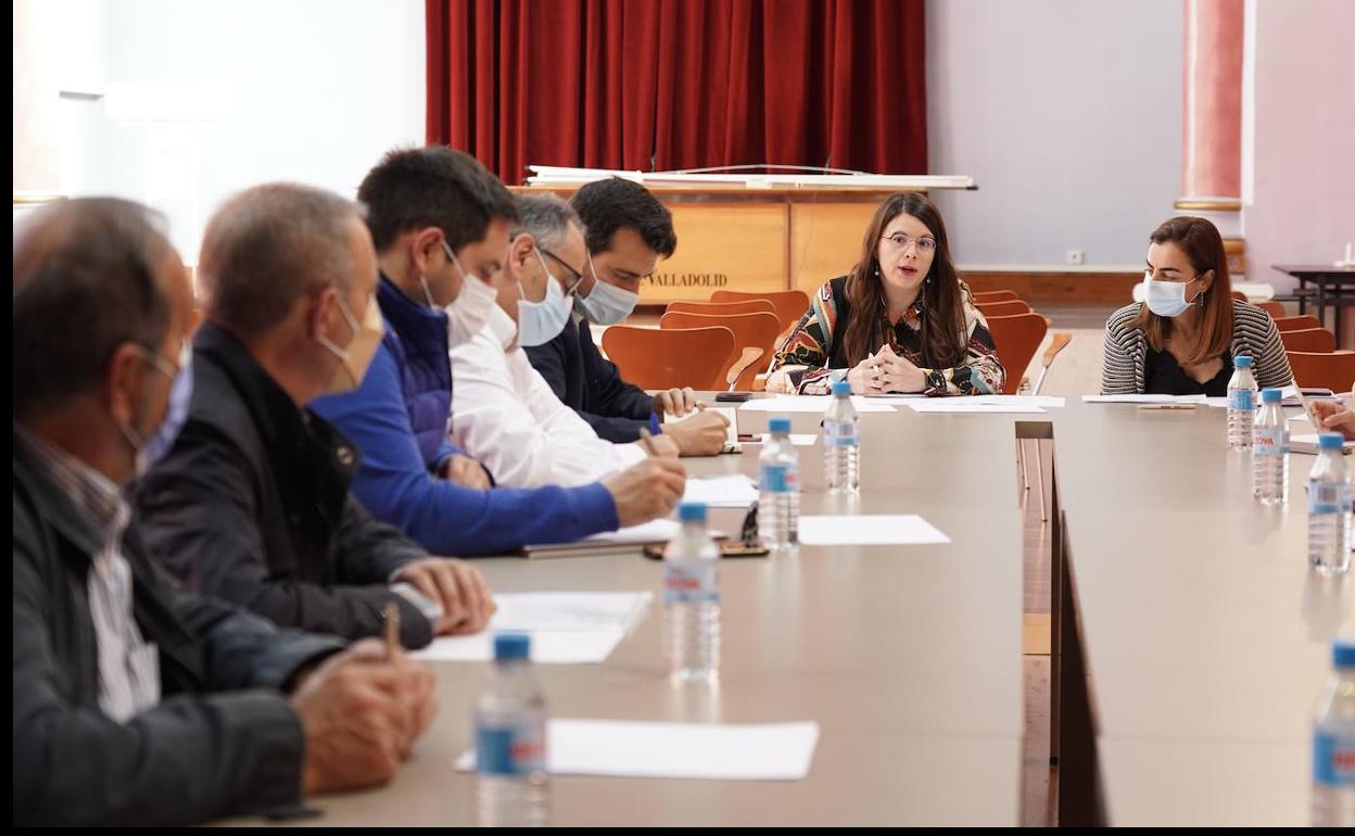 Gema Gómez, vicepresidenta de la Diputación Provincial de Valladolid, durante la reunión con los portavoces de las juntas de cofradías. 