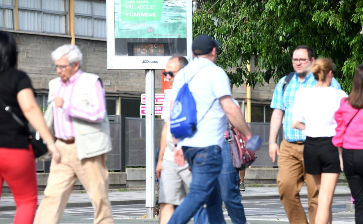 Los termómetros marcaban ayer 33 grados en Valladolid capital.
