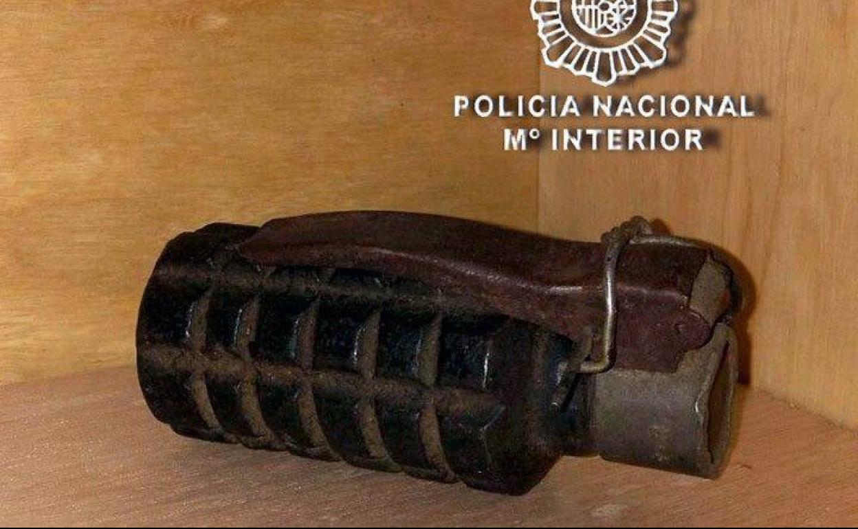 Una granada encontrada en una situación similar en Burgos.