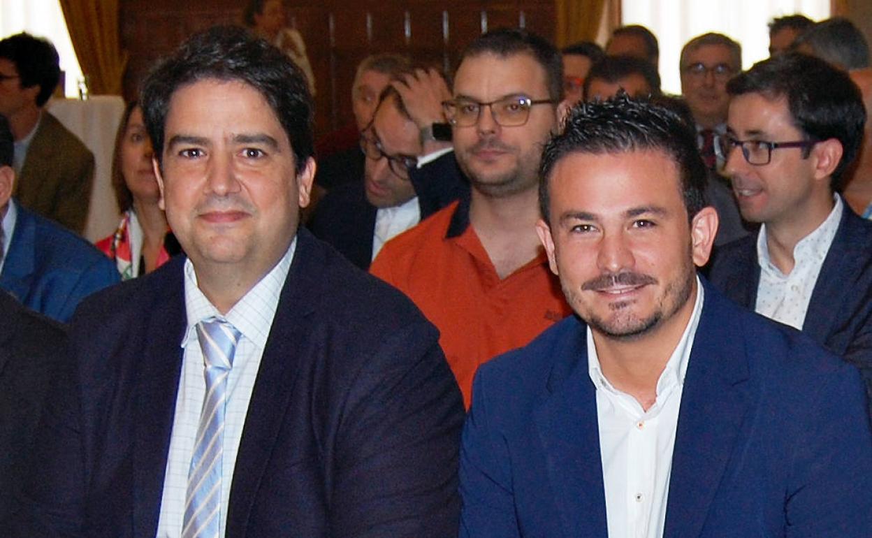 Los presidentes de CEOE CEPYME Salamanca y de la Confederación de Empresarios de Salamanca- CES