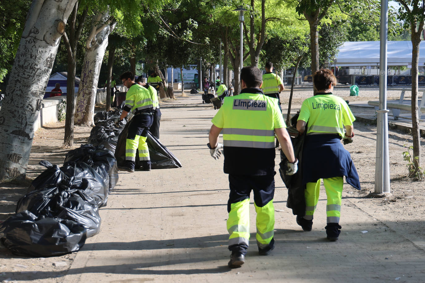 Fotos: Los servicios de limpieza de Valladolid recogen la basura tras la Noche de San Juan