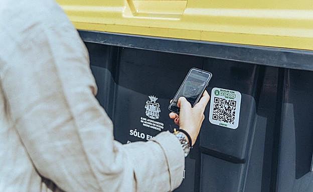 Contenedor de residuos en Aranda de Duero.