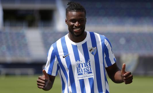 Sekou Gassama, en su presentación en Málaga. 