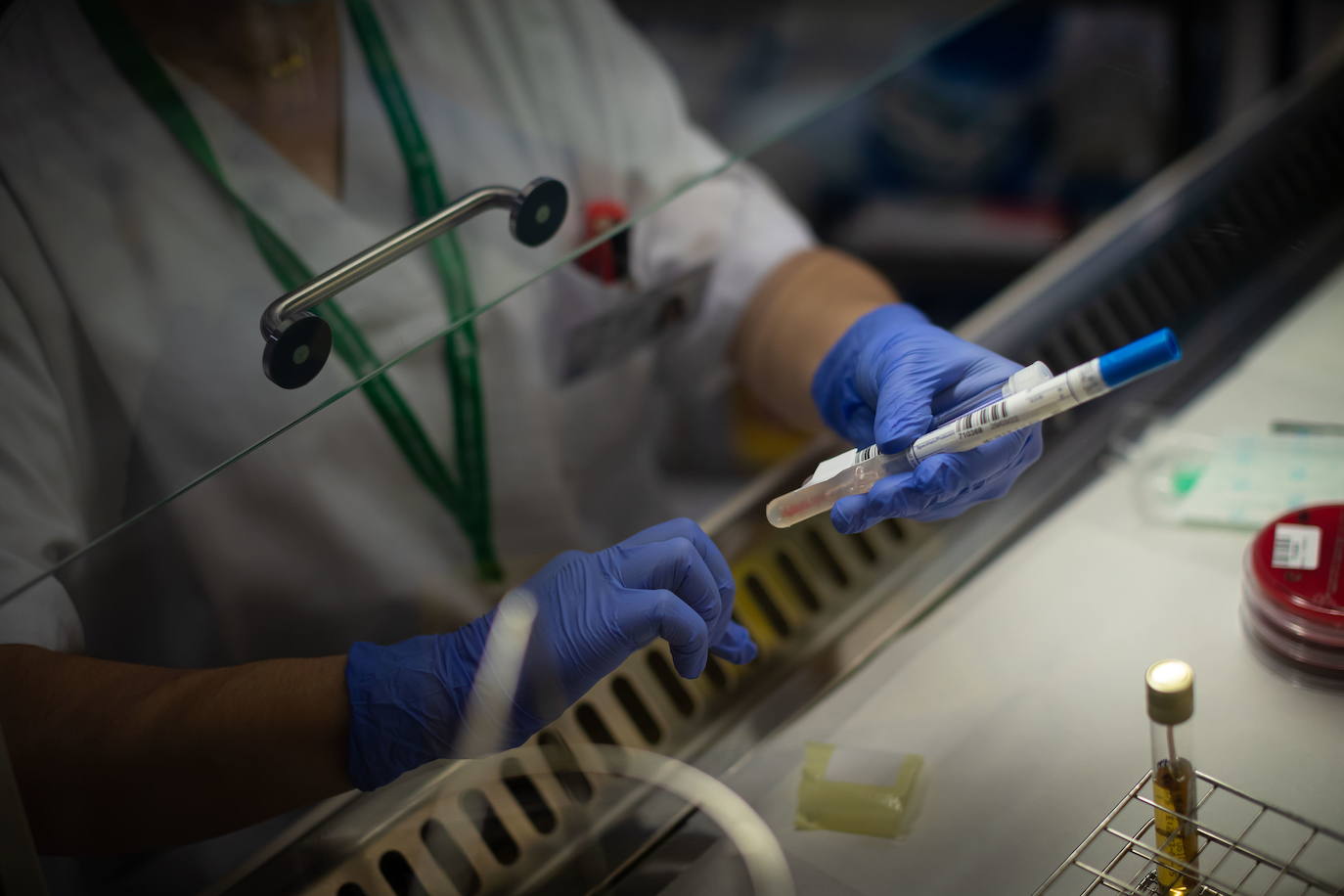 Proceso de análisis de PCR en un laboratorio de un hospital