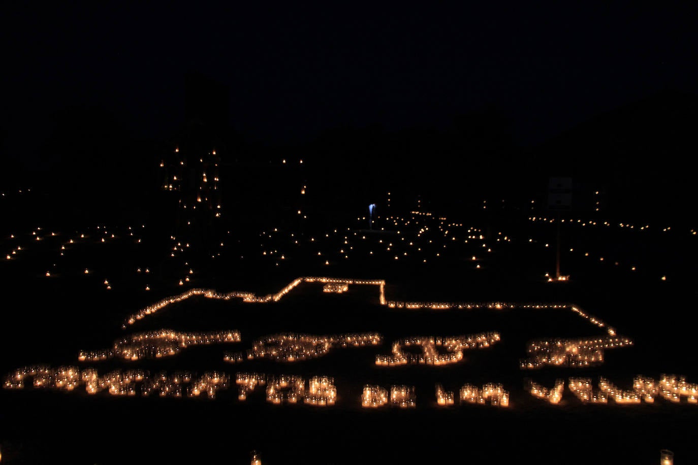 Pedraza, durante la primera noche del concierto de las velas de 2022.