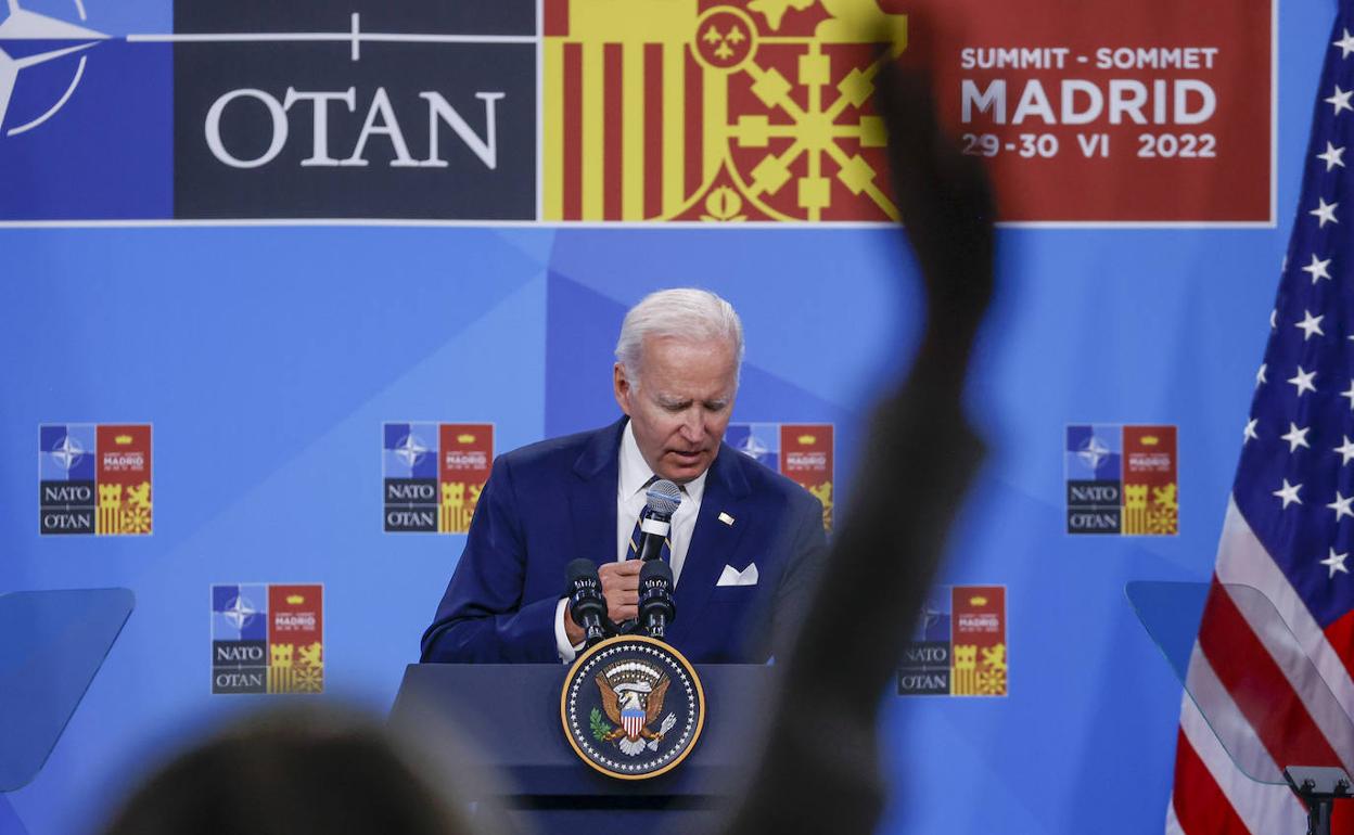 El presidente estadounidense, Joe Biden, en la cumbre de Madrid