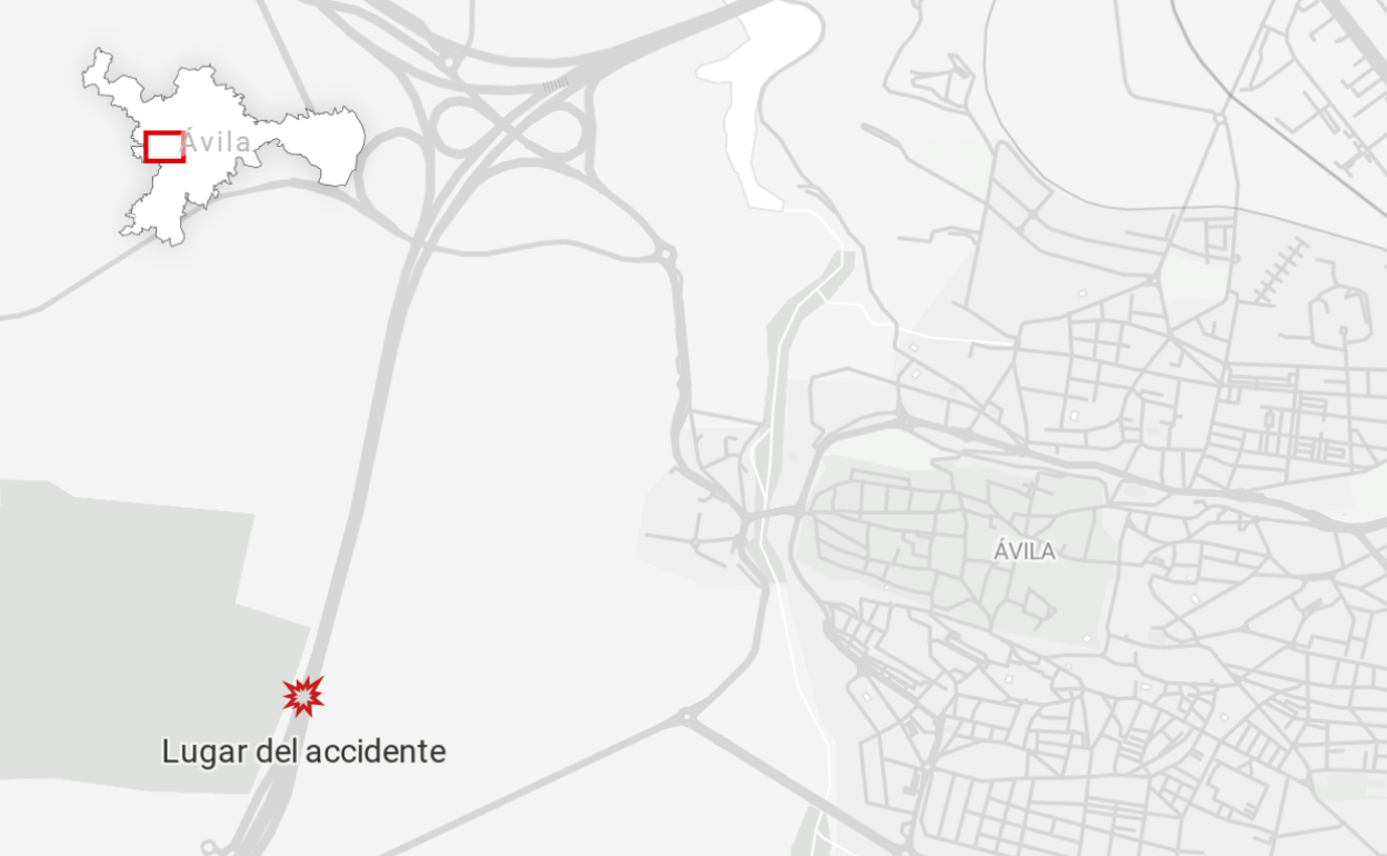 Lugar donde ha ocurrido el accidente en Ávila. 