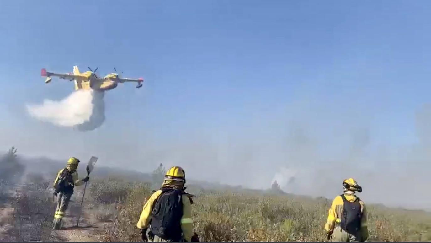 El incendio de Honrubia, causado por una máquina y sin riesgo para la población