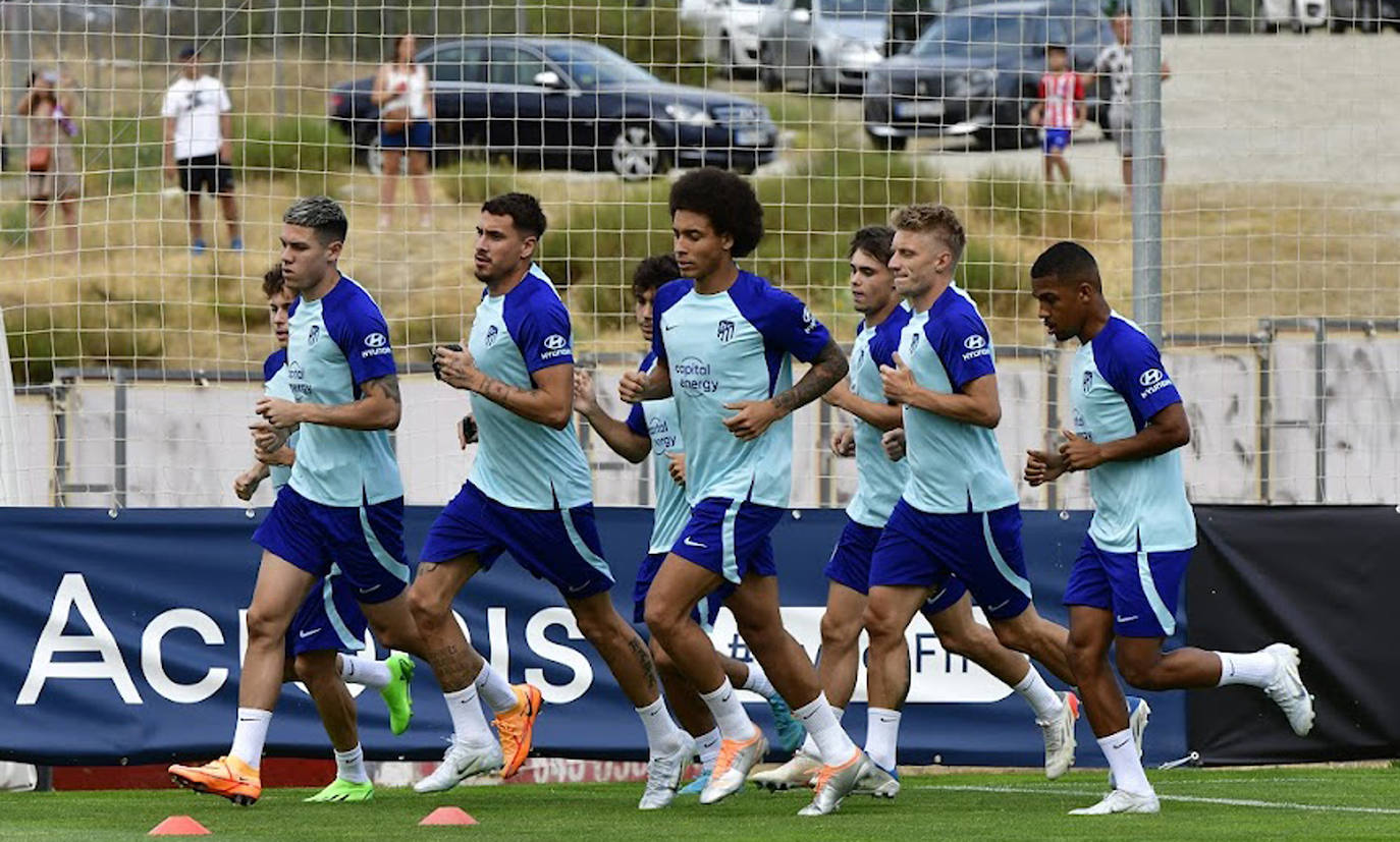 Primer entrenamiento del Atletico de Madrid en San Rafael. 