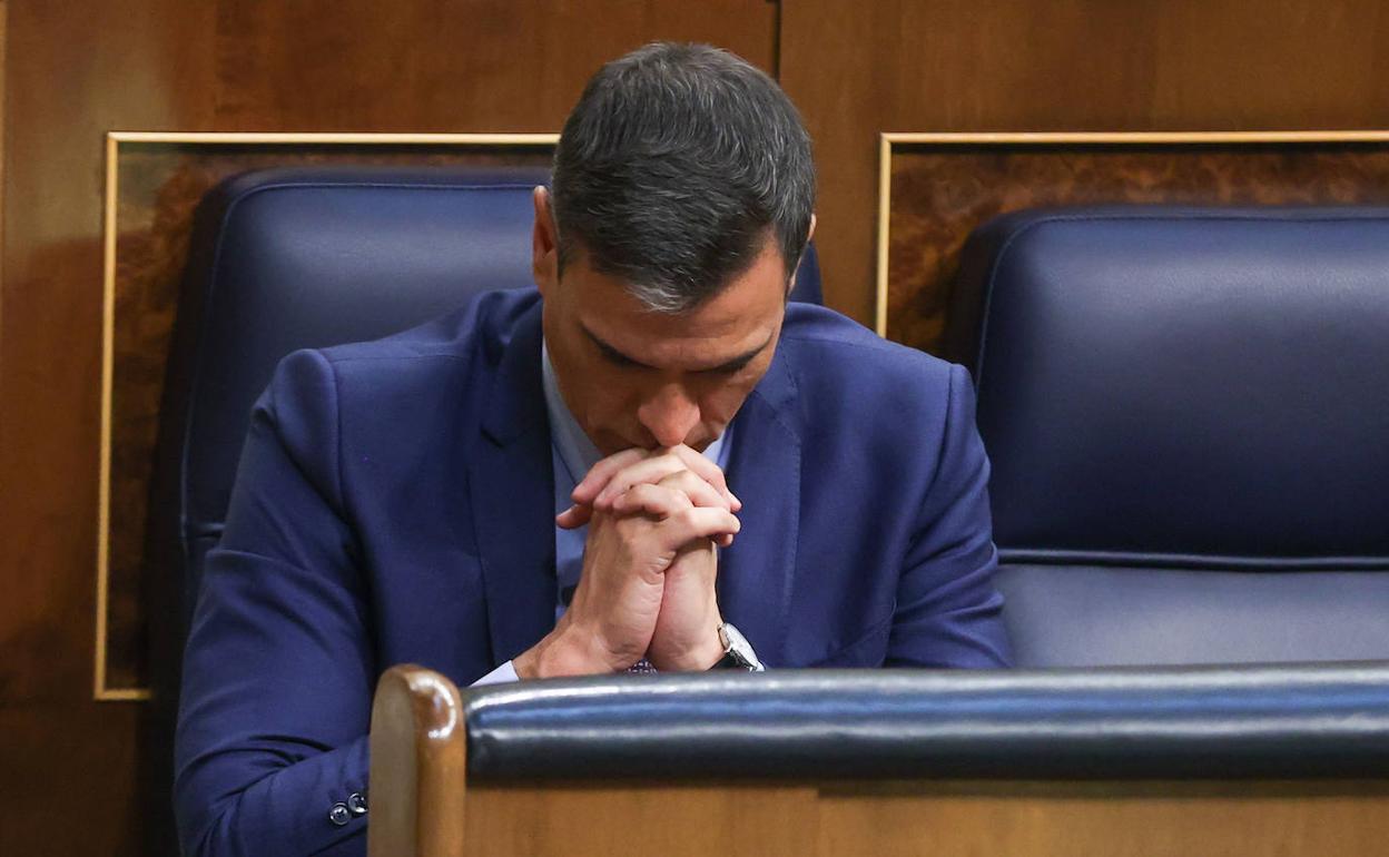 Pedro Sánchez, durante el debate del estado de la nación.