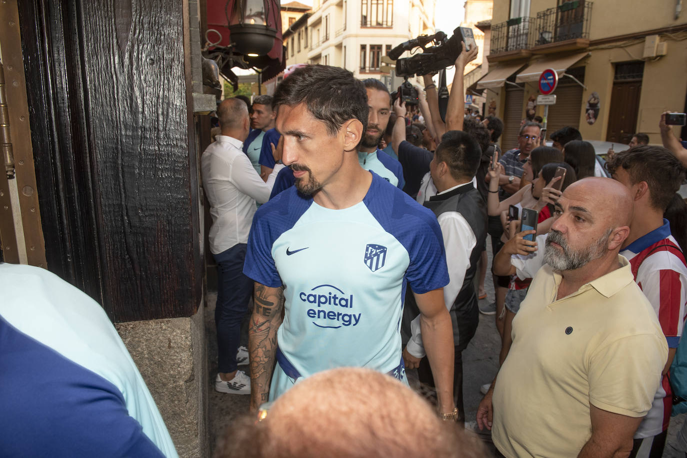 Llegada del Atlético de Madrid a Segovia.