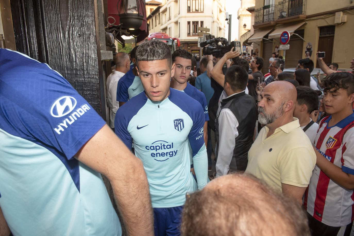 Llegada del Atlético de Madrid a Segovia.