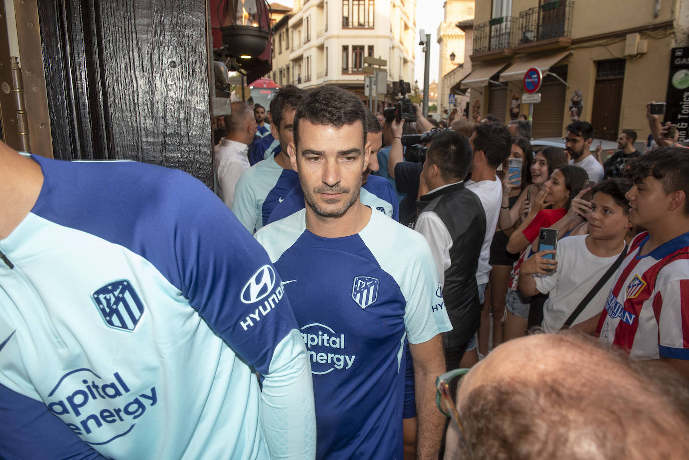 Llegada del Atlético de Madrid a Segovia.