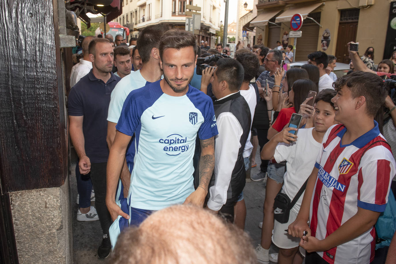 Llegada del Atlético de Madrid a Segovia.