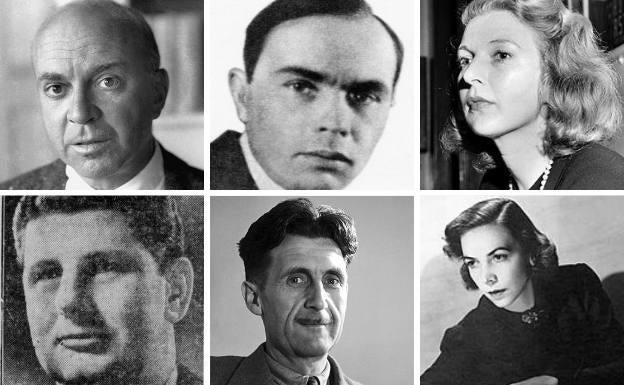 John Dos Passos, Ksawery Pruszynski, Martha Gellhorn, Jay Allen, George Orwell y Virginia Cowles. 