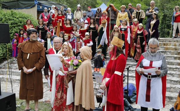 Recreación histórica de 2019 en Valbuena de Duero durante la feria medieval. 