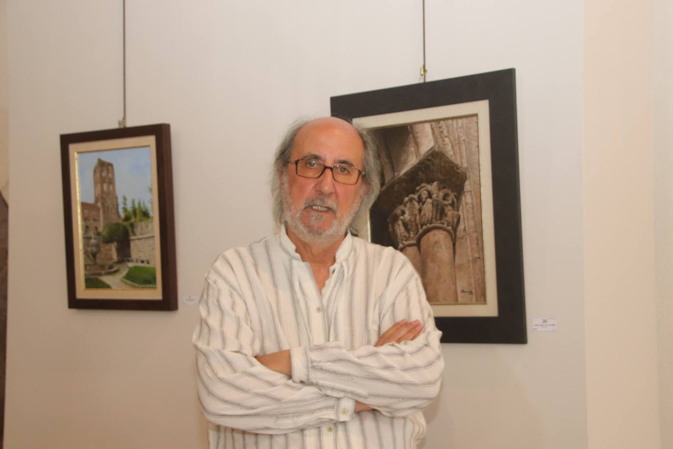 José Luis Llorente, durante la inauguración de la exposición. 