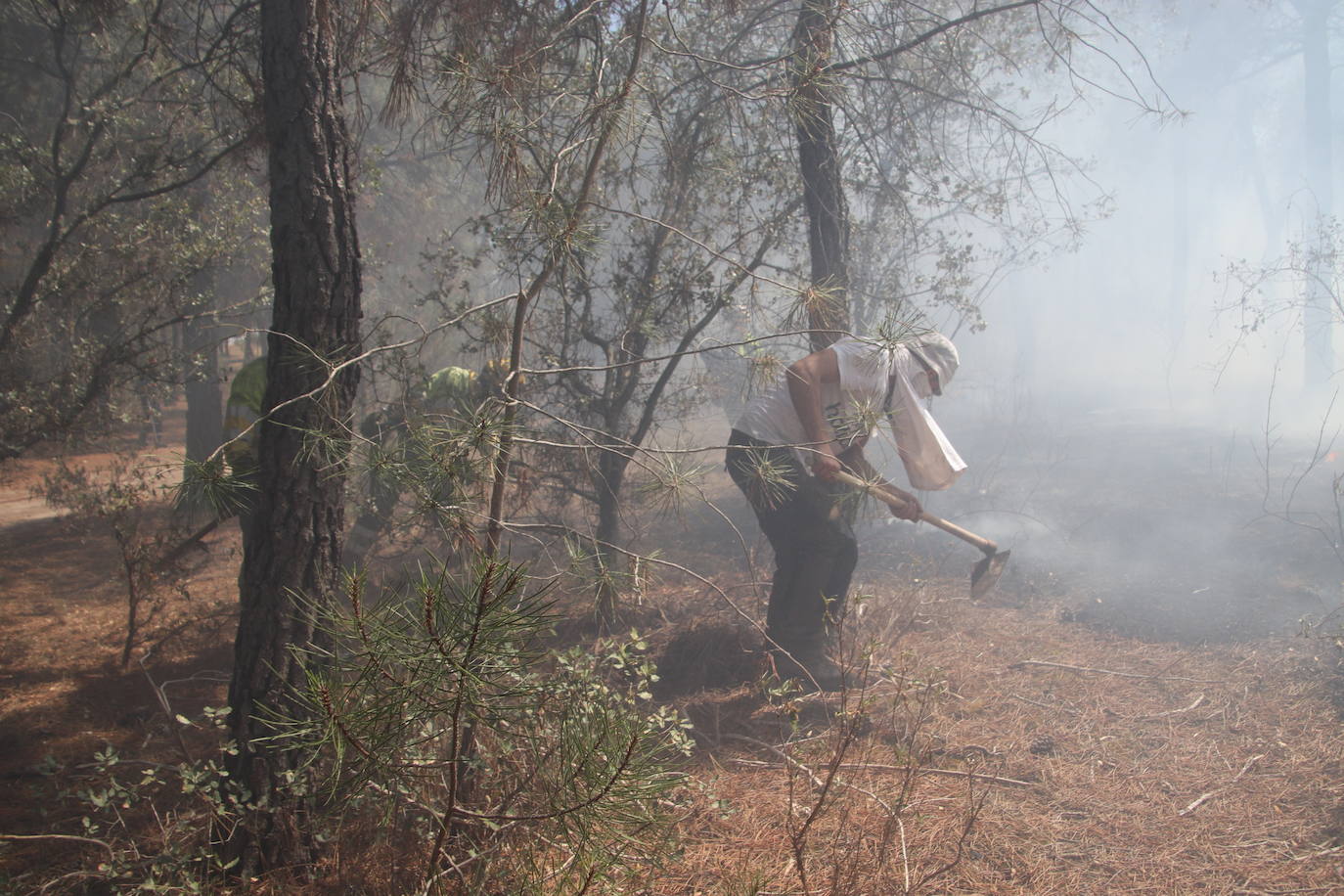 Imagen del incendio declarado en Cuéllar.