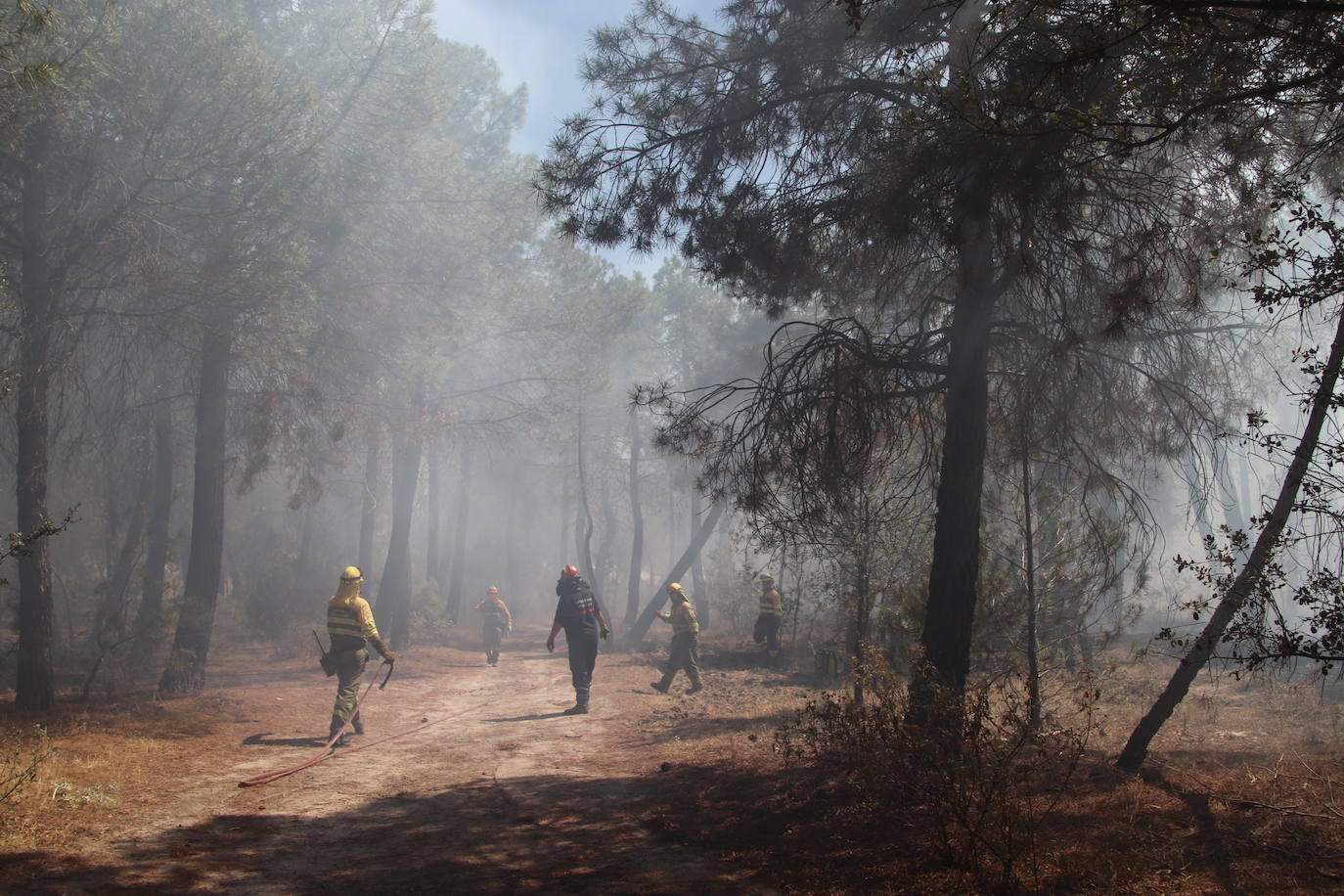 Imagen del incendio declarado en Cuéllar.