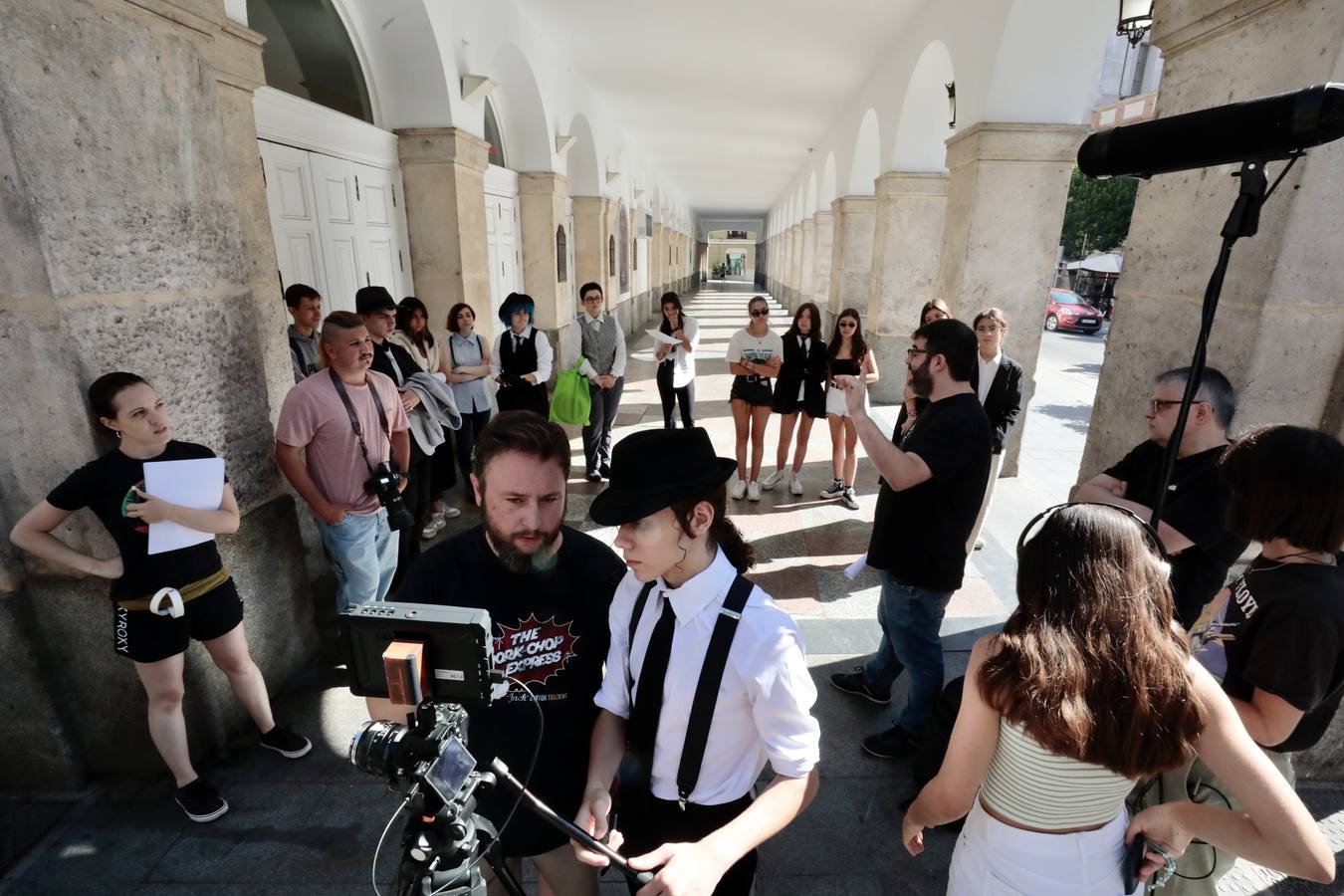 Fotos: Jóvenes del Campus Seminci rueda en Valladolid el corto &#039;La mafia del cine&#039;