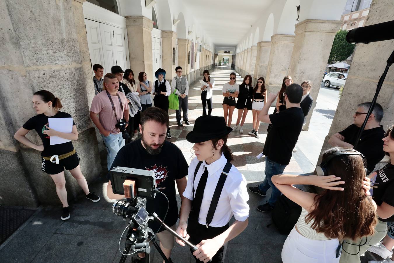 Fotos: Jóvenes del Campus Seminci rueda en Valladolid el corto &#039;La mafia del cine&#039;
