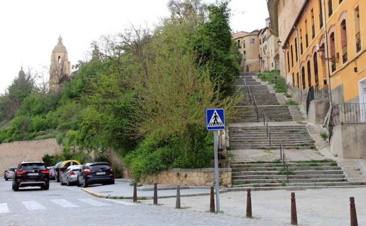 Zona donde se levantará el ascensor. 