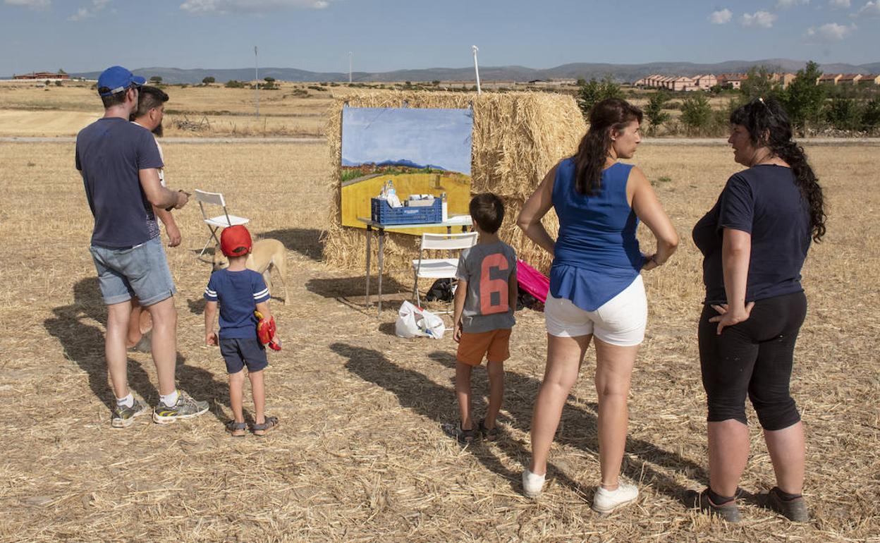 Uno de los lienzos participantes en el concurso de 'Arte en la Natuarelza' celebrado en Espirdo. 