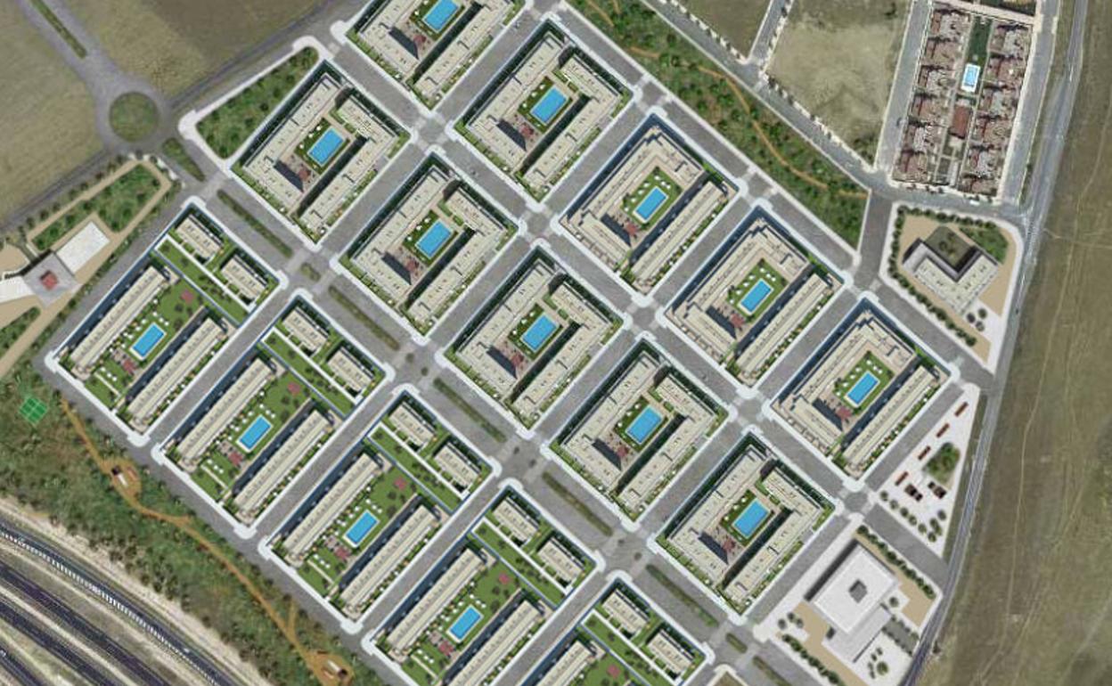 Imagen aérea de la zona de VistaHermosa, en Salamanca, donde la mayoría de las viviendas tienen piscina..