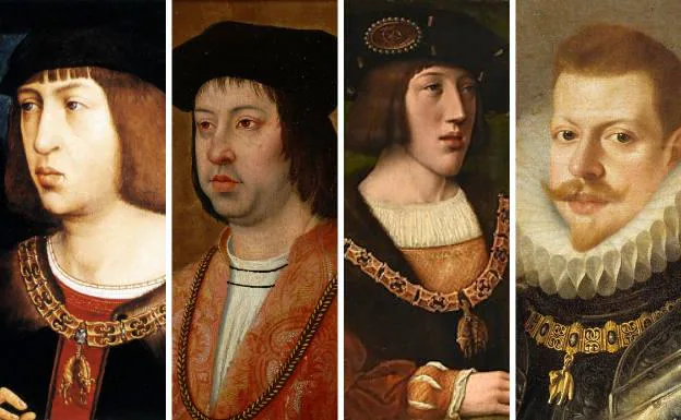 Felipe 'El hermoso', Fernando 'El Católico', Carlos I y Felipe III. 