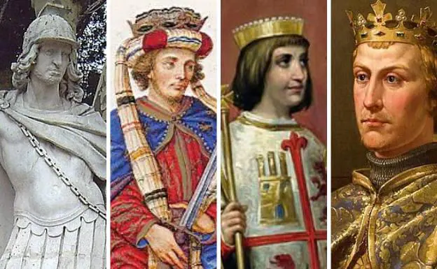 Wamba, Sancho II, Enrique I y Pedro I de Castilla. 