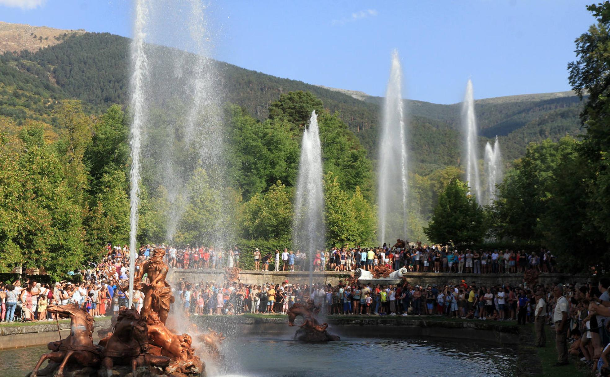 Espectáculo de las fuentes de La Granja, este jueves.