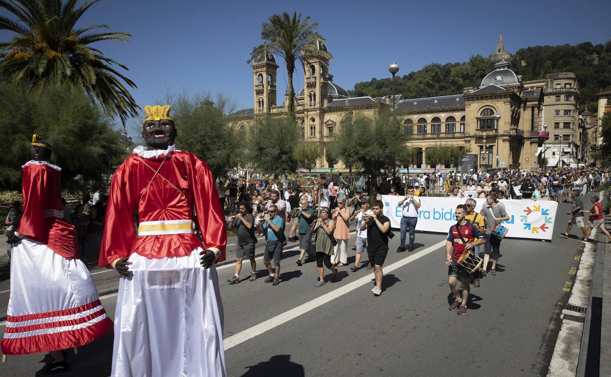 Manifestación de apoyo a los presos de ETA, en San Sebastián el 20 de agosto pasado. 