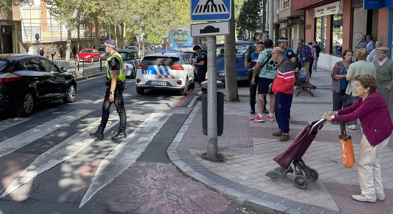 Policía Local, en el lugar del accidente.